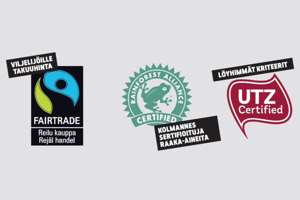 Mikä on eettisin: Reilu kauppa, Rainforest Alliance vai Utz?