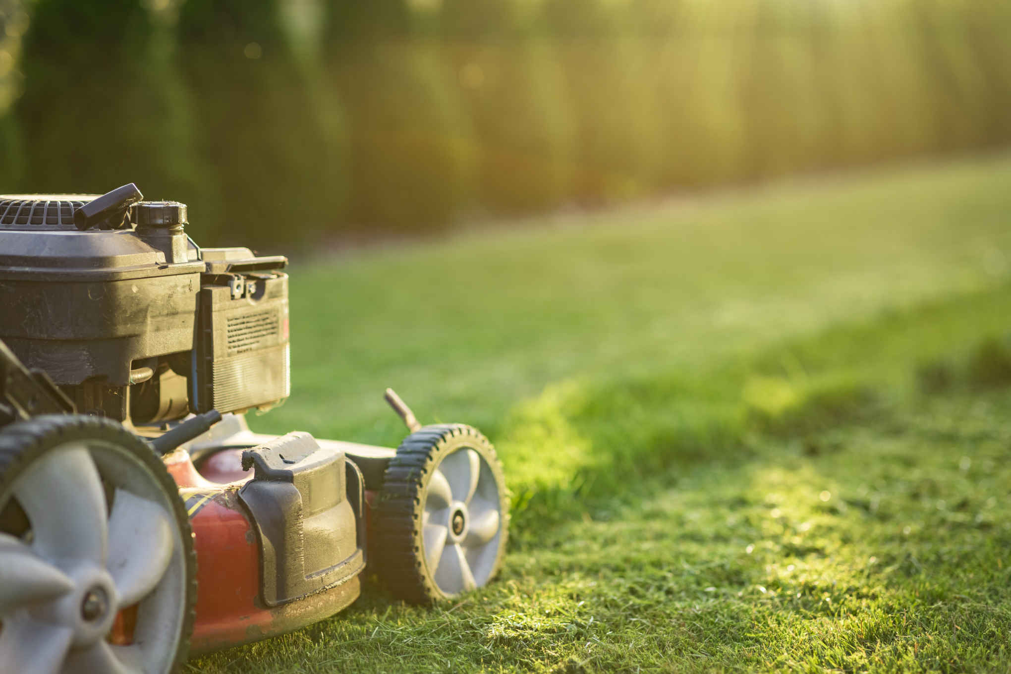 Ruohonleikkuri nurmikolla.