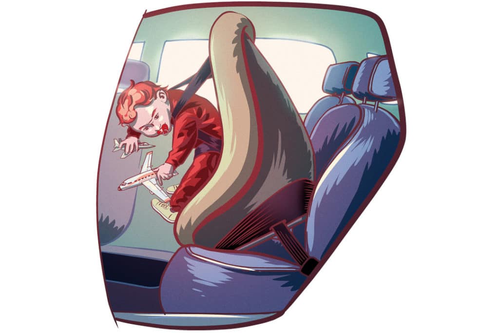 Kalteva turvaistuin ja muita riitoja