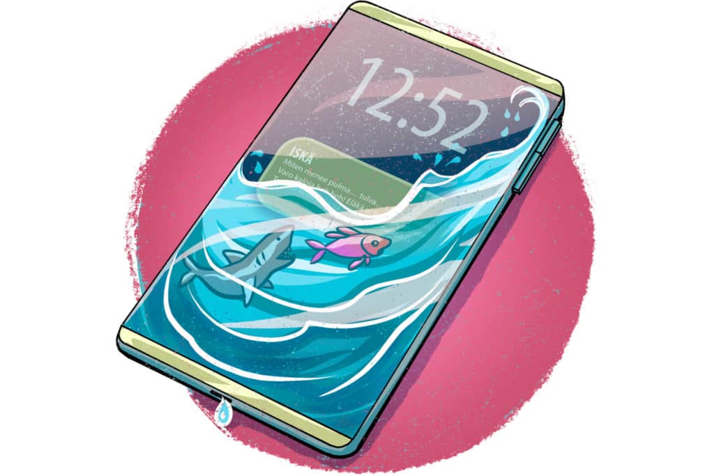 Sateessa hajonnut puhelin ja muita riitoja