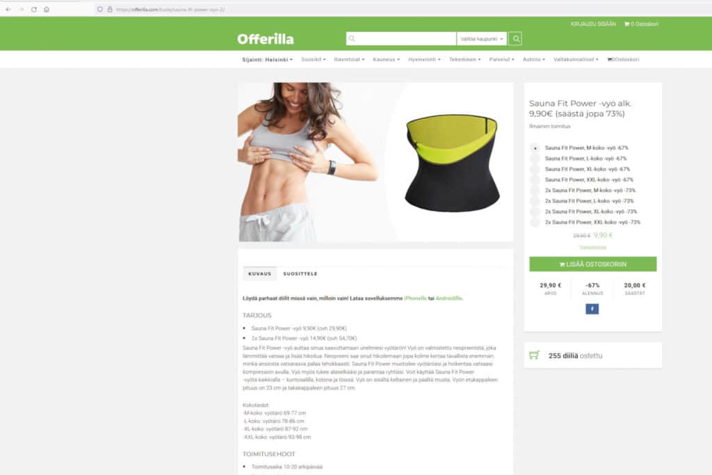 Voiko hikoiluvyön avulla laihtua?