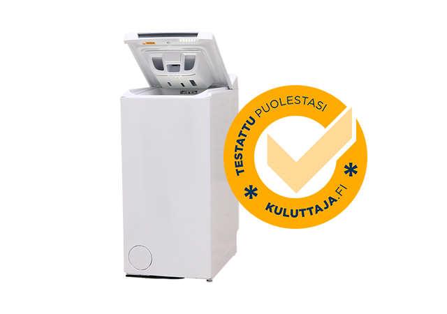 Päältä täytettävä pyykinpesukone.