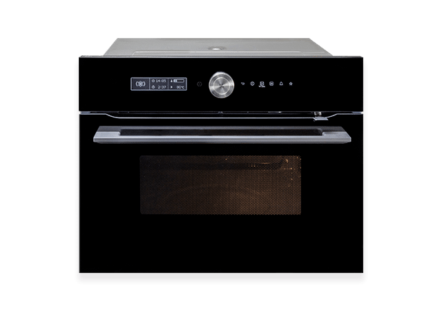 Kalusteisiin sijoitettava mikroaaltouuni.