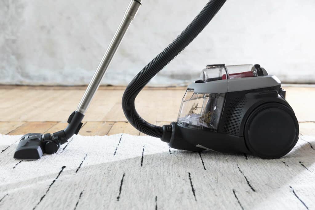 Pölynimuri, joka on matolla.