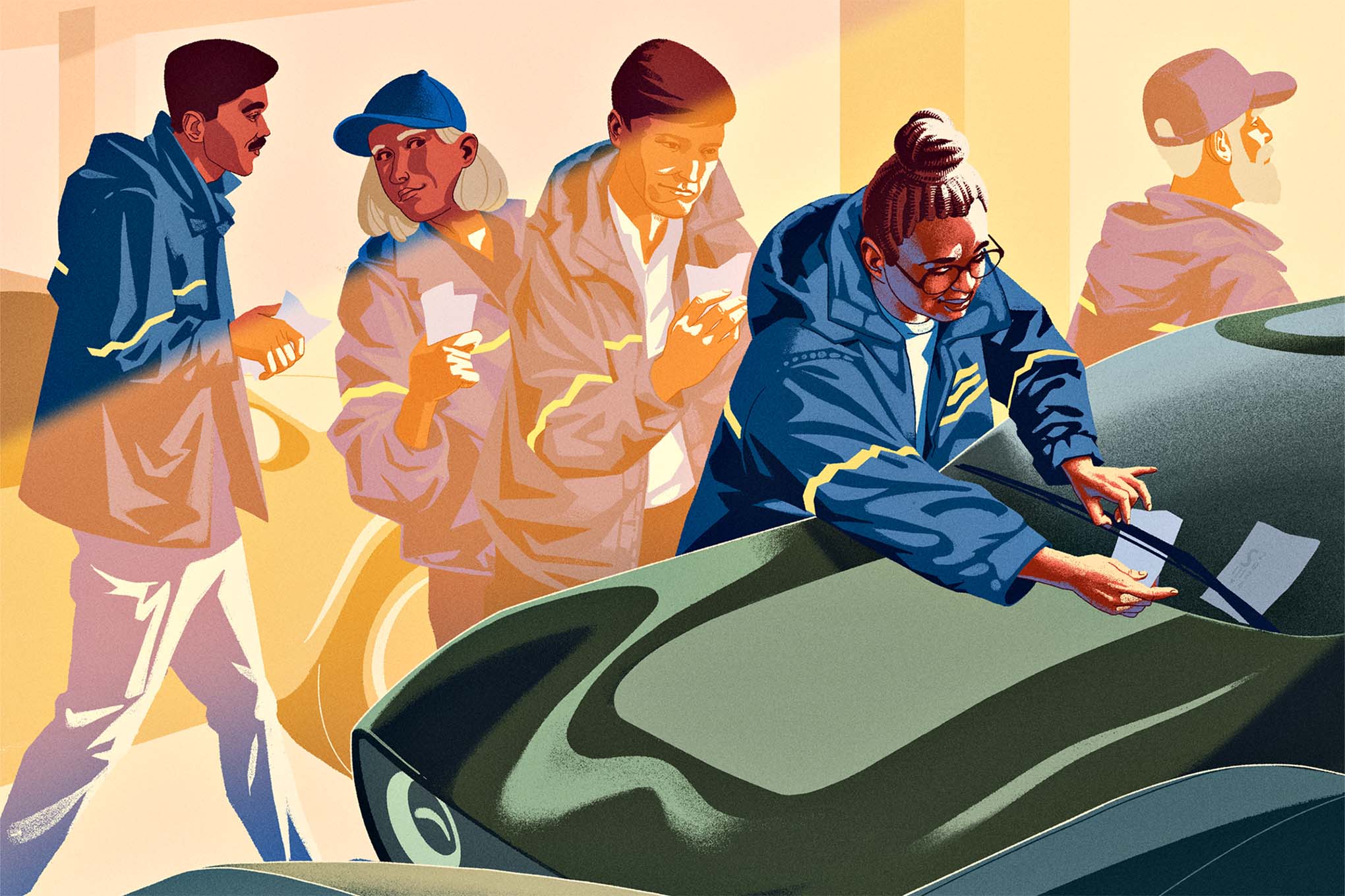 Kuvituskuva parkkisakon antamisesta.