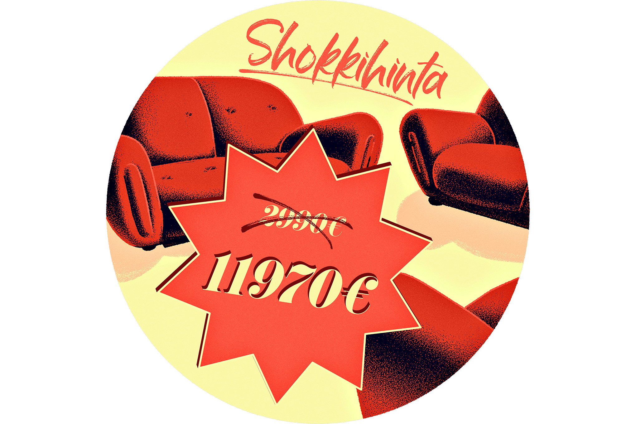 Kuvituskuva sohvamainoksesta.