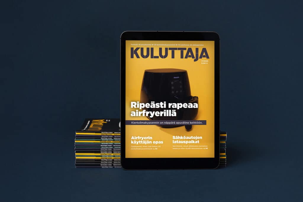 Kuluttaja-lehdet ja tabletti.