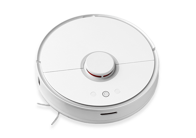 Valkoinen robotti-imuri.
