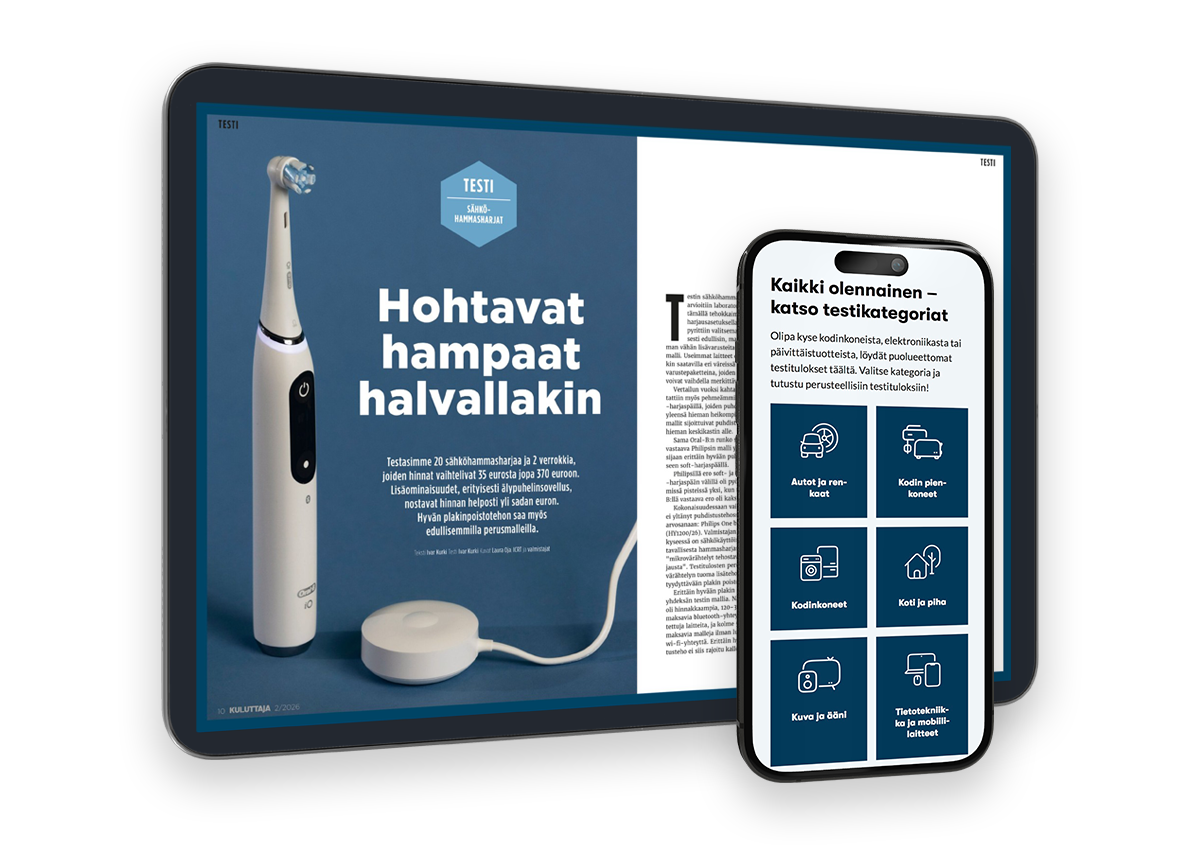 Tabletti ja puhelin.