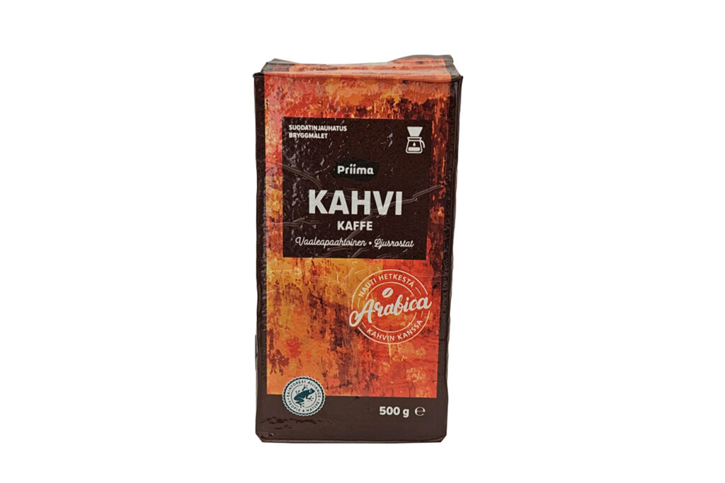 Priima-merkkinen kahvipaketti.
